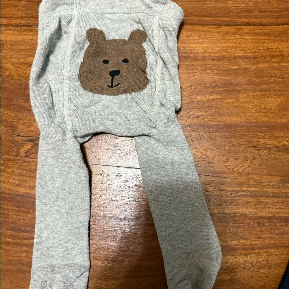Bundle of 2 Baby Gap Brown Bear Footed Tights